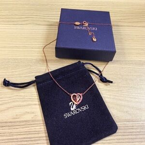 Swarovski Rose Gold Heart Necklace with Crystal Accents